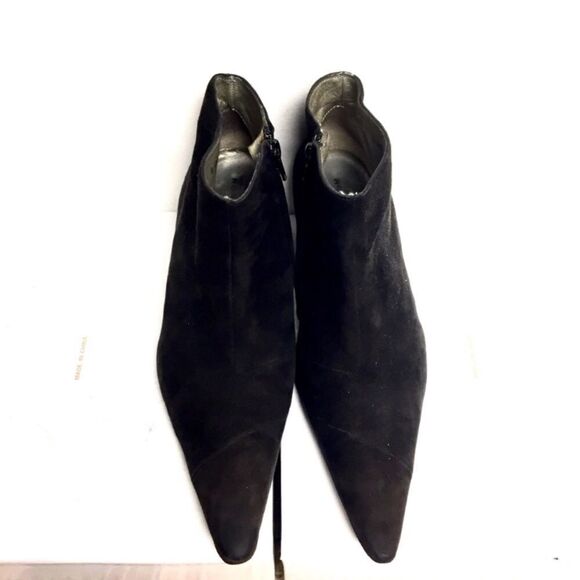 ROBERT CLERGERIE Paris Suede Ankle Boot Heel Black 6.5 - Picture 5 of 8